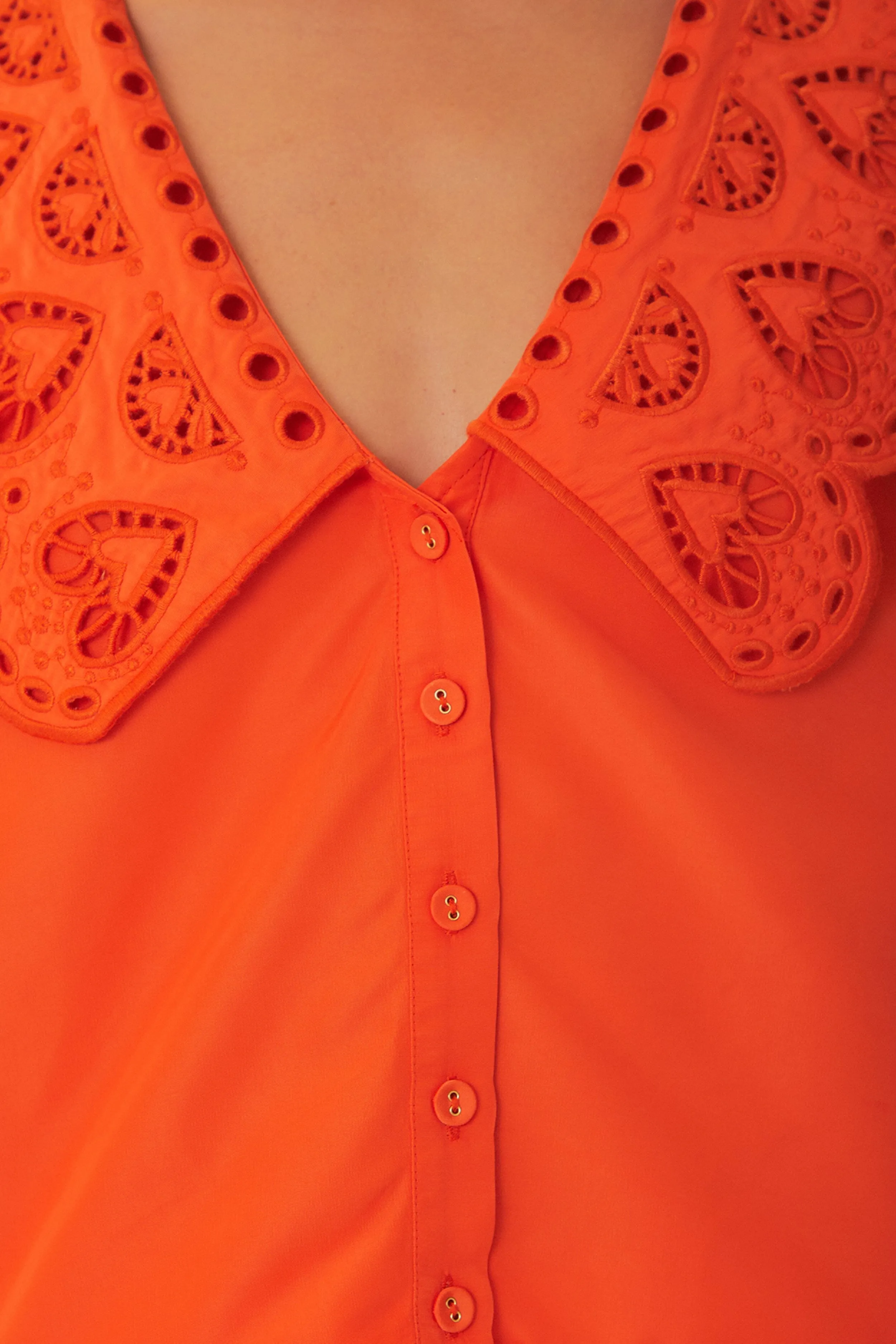 Orange Richelieu Collar Shirt
