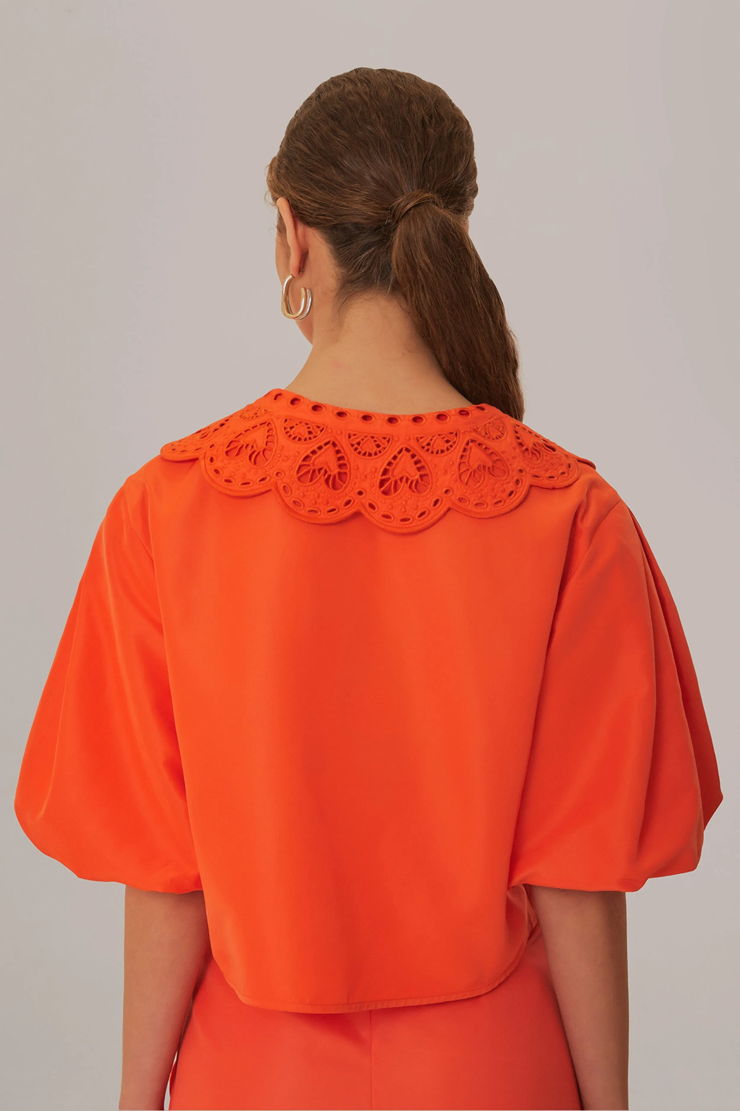 Orange Richelieu Collar Shirt