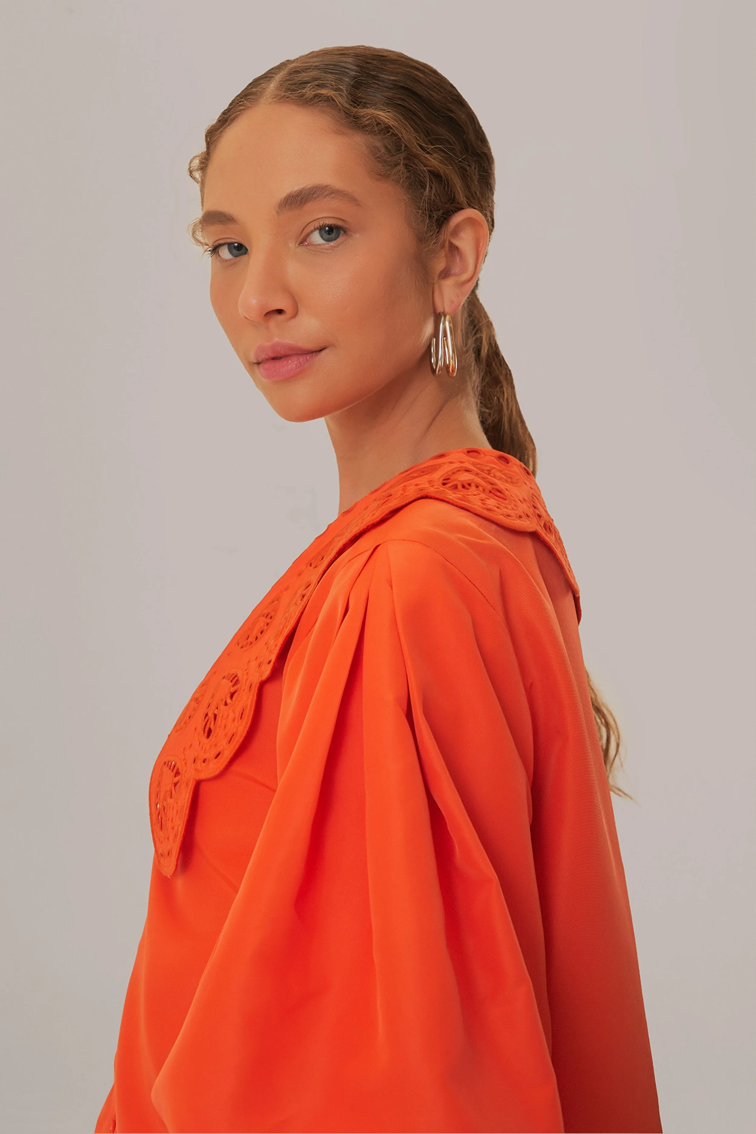 Orange Richelieu Collar Shirt