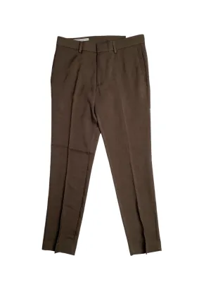 Perry Ellis Portfolio Men's Slim Fit Flat Front Pants Major Brown 30 x 29