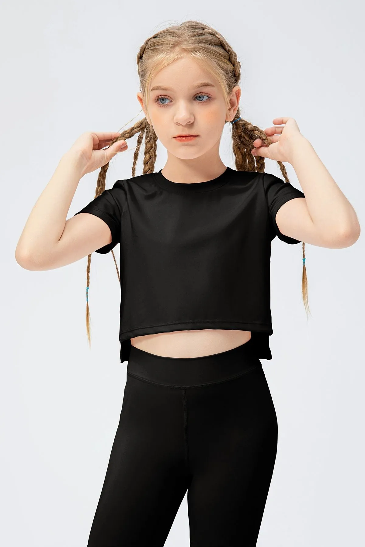 Playful Girl Crew Neck Tops for Girls