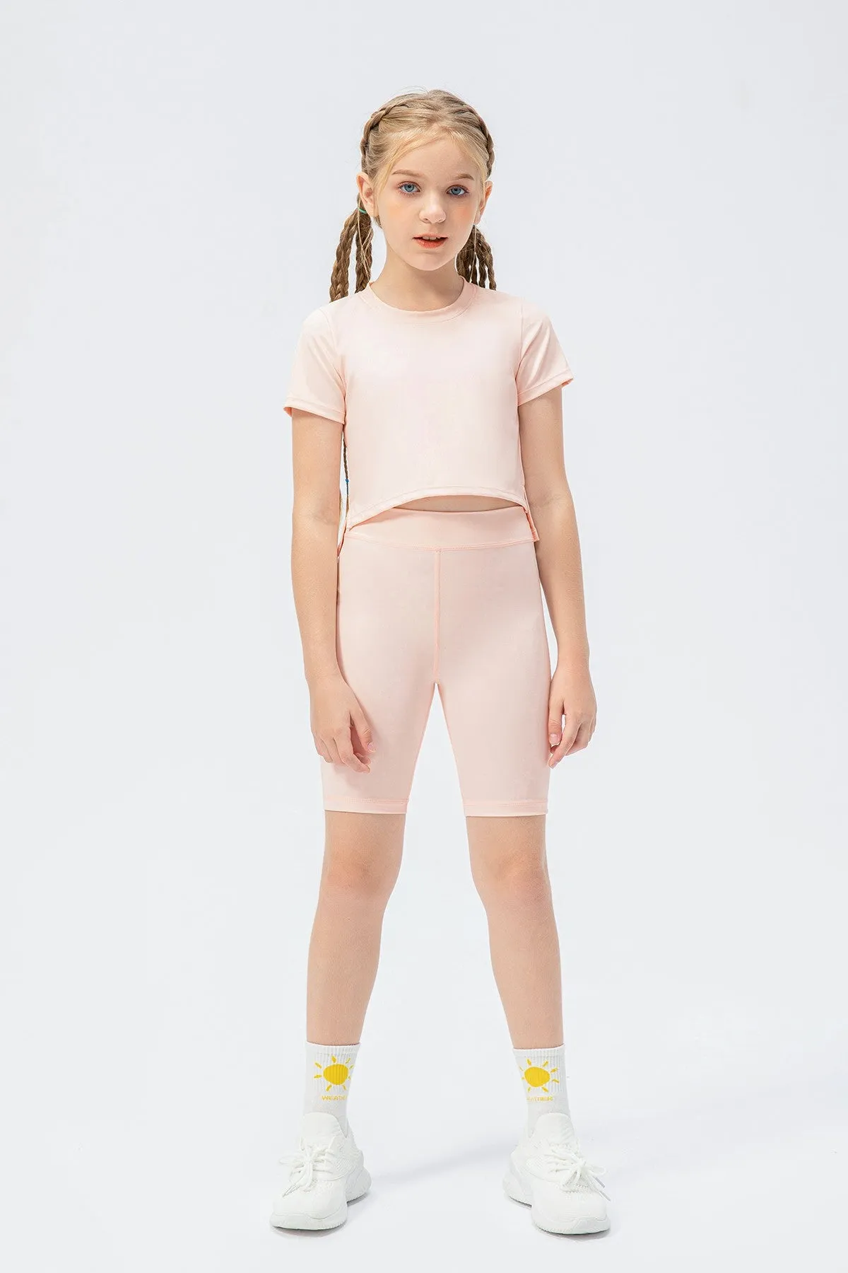 Playful Girl Crew Neck Tops for Girls