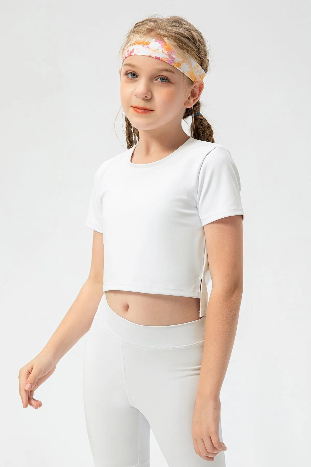 Playful Girl Crew Neck Tops for Girls