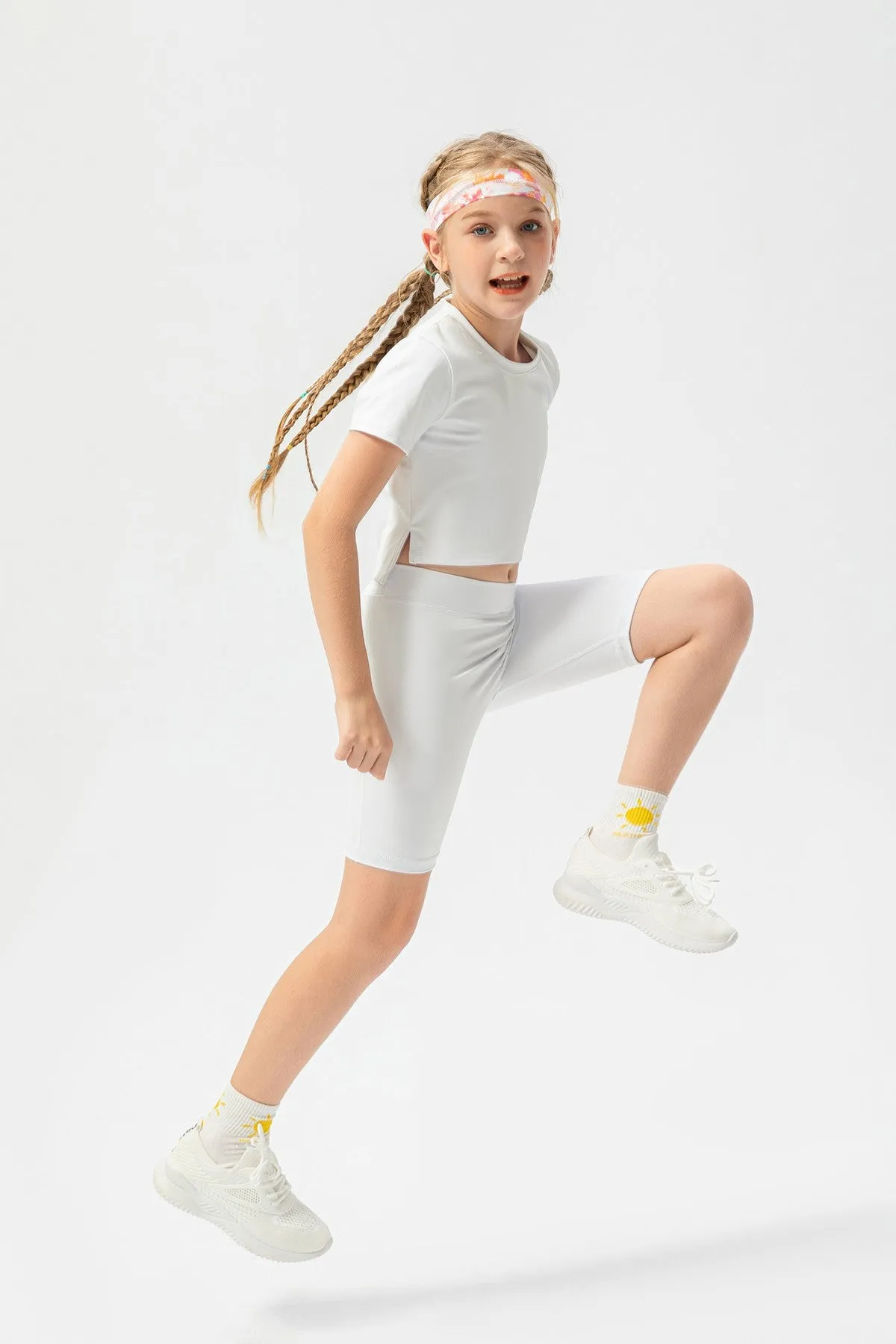 Playful Girl Crew Neck Tops for Girls