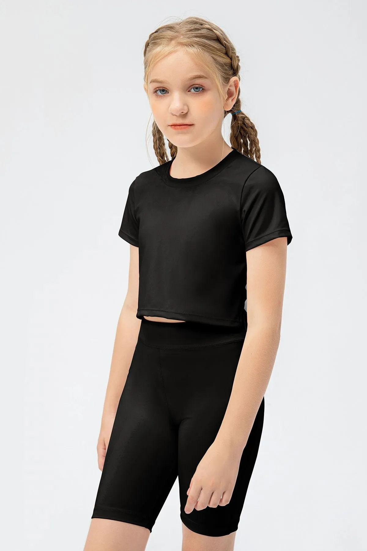 Playful Girl Crew Neck Tops for Girls