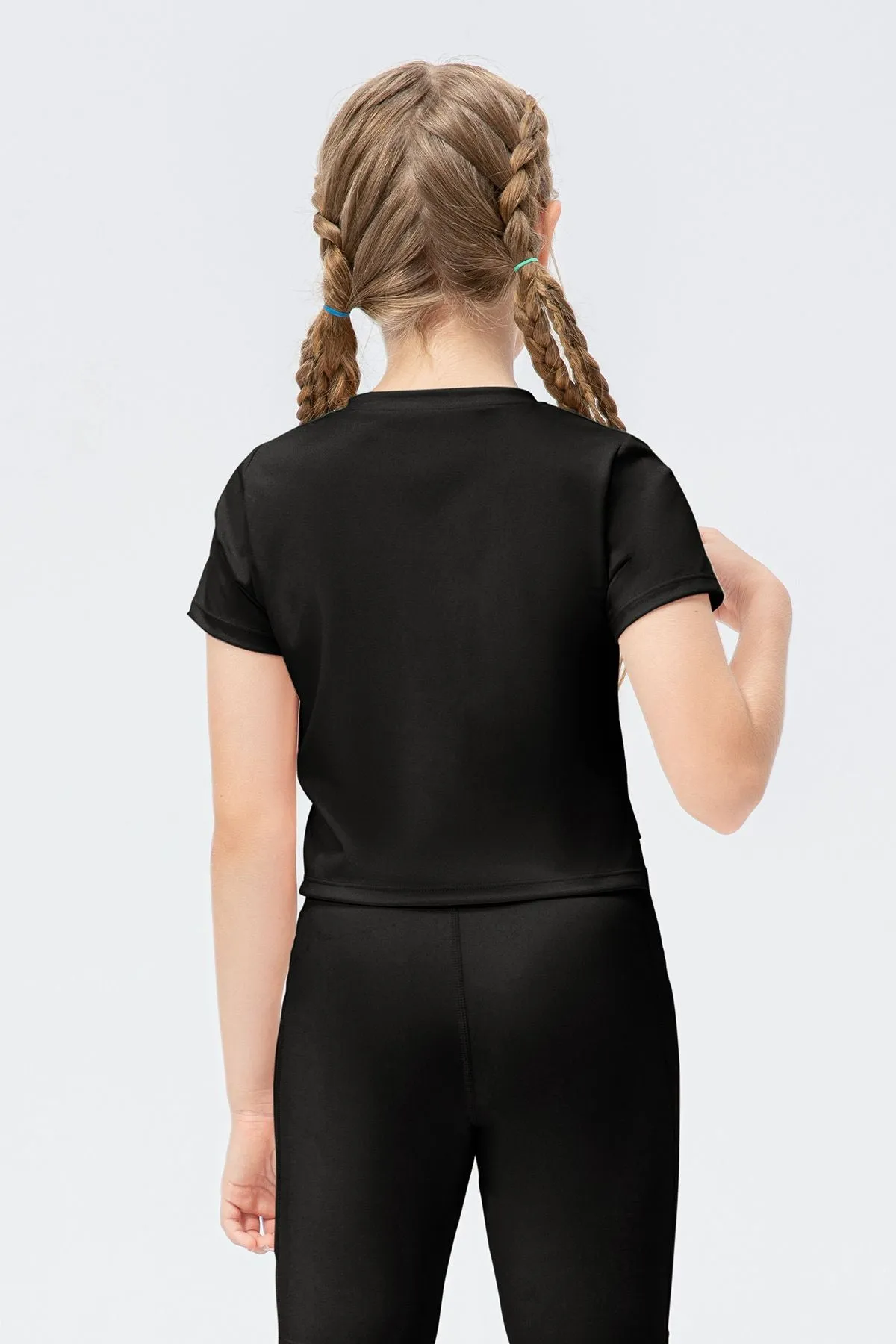 Playful Girl Crew Neck Tops for Girls