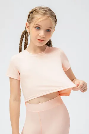 Playful Girl Crew Neck Tops for Girls