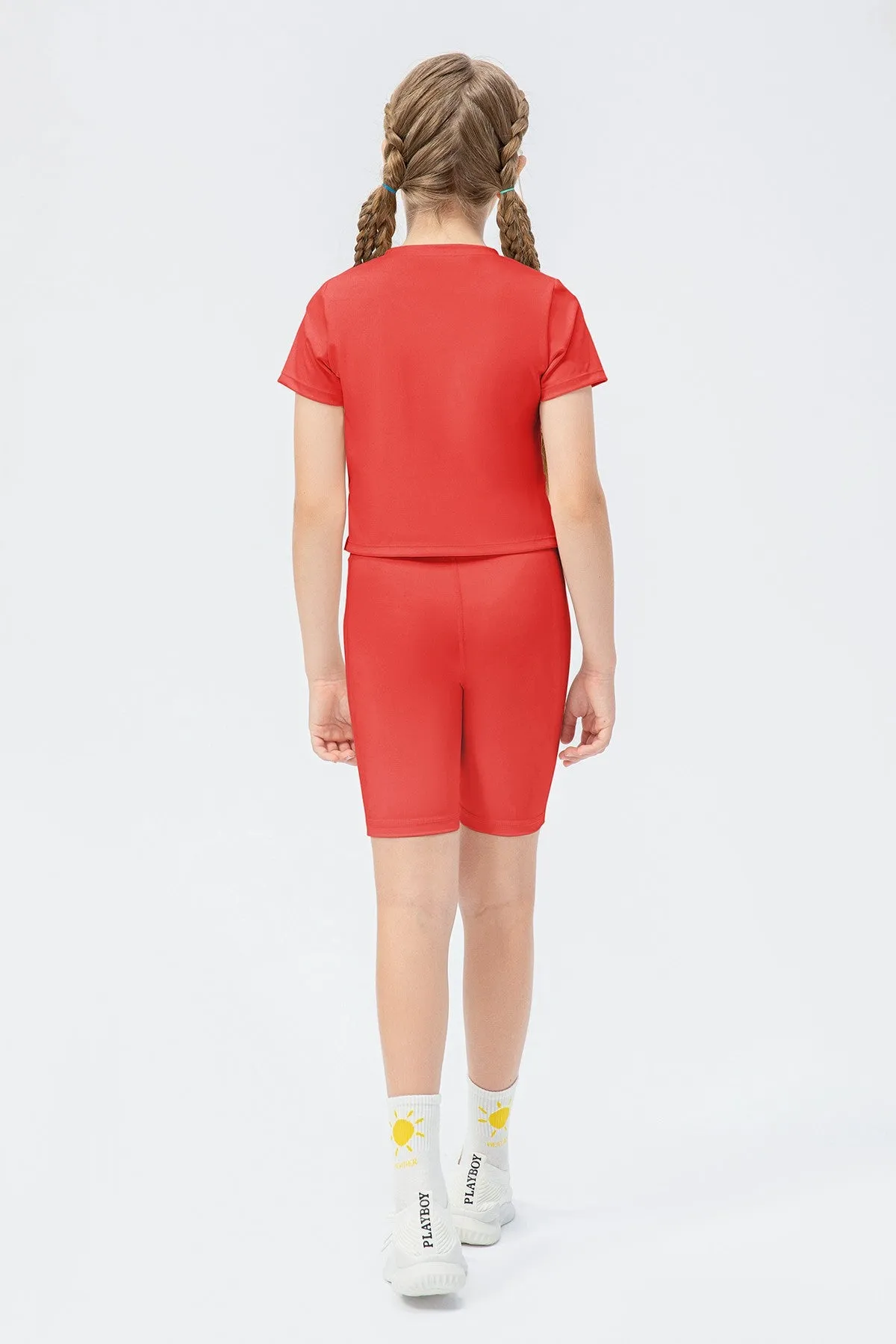 Playful Girl Crew Neck Tops for Girls