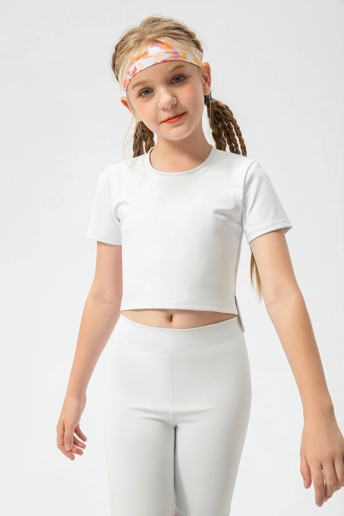 Playful Girl Crew Neck Tops for Girls