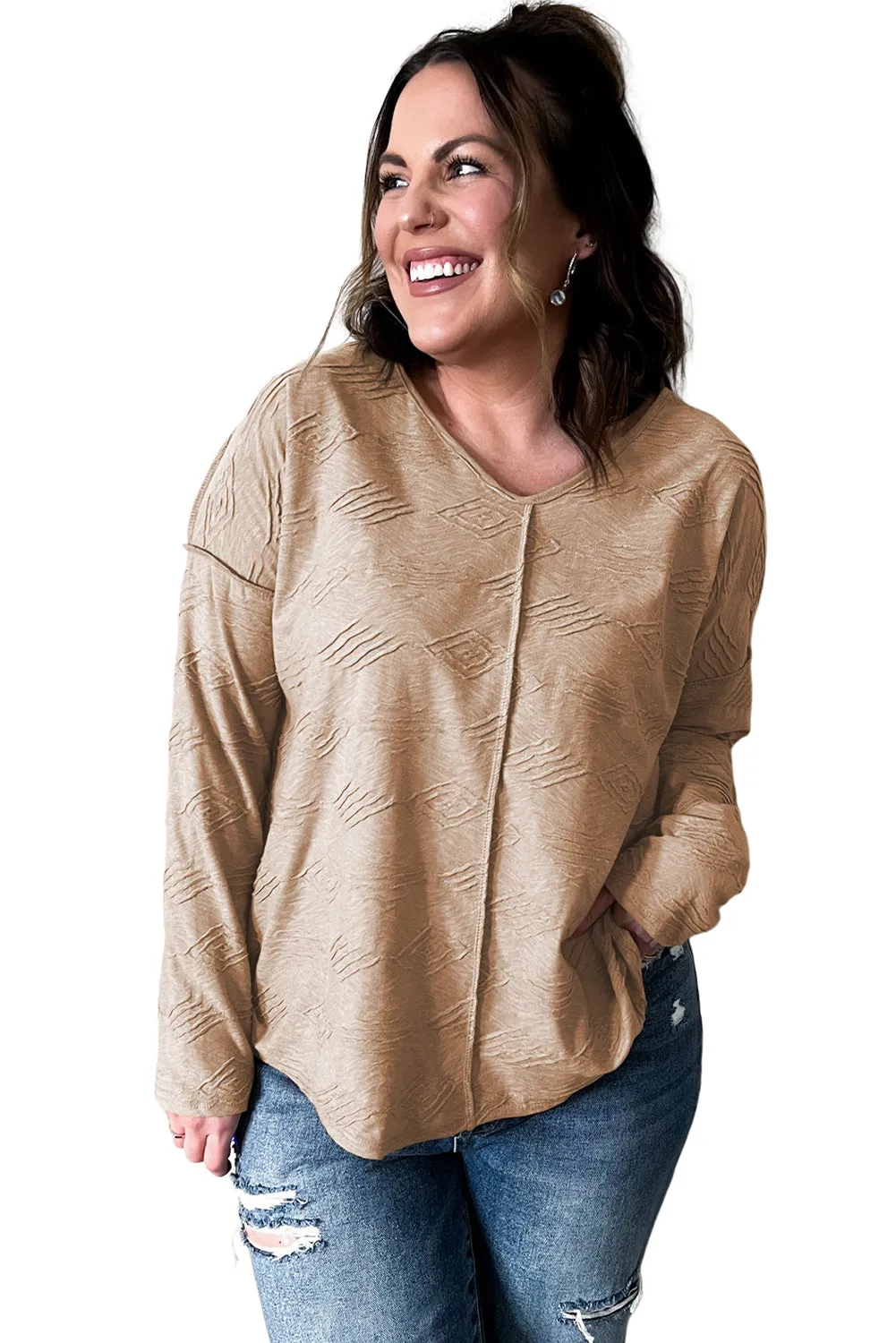 Plus Size Exposed Seam Top