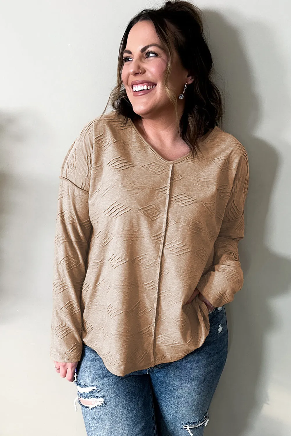 Plus Size Exposed Seam Top
