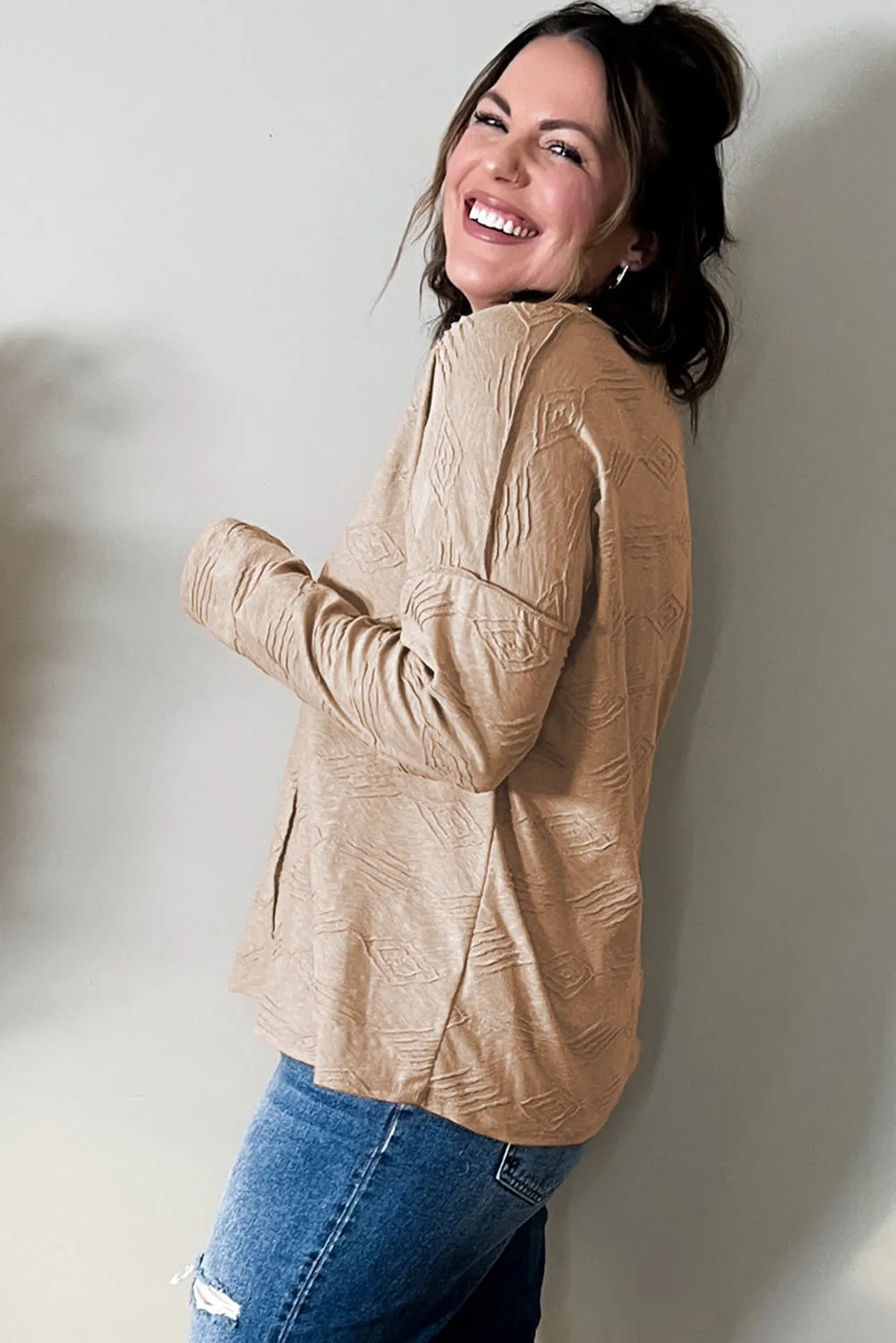 Plus Size Exposed Seam Top