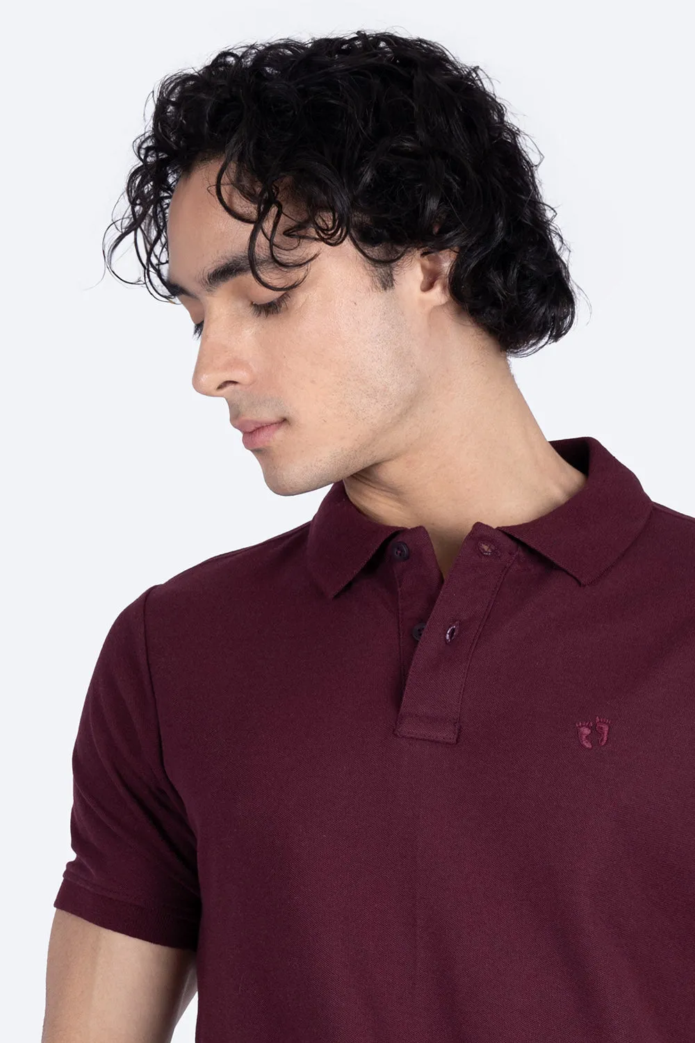 Polo piqu color vino