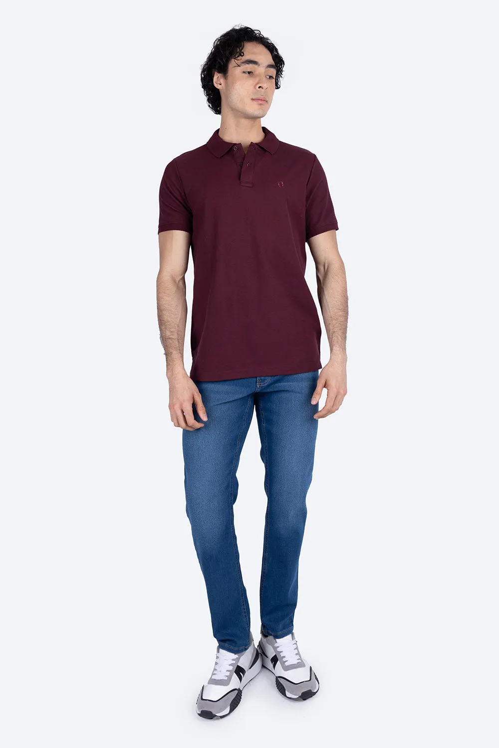Polo piqu color vino