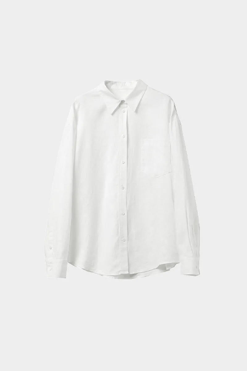 Premium French Linen Long Sleeve Button-Down Shirt