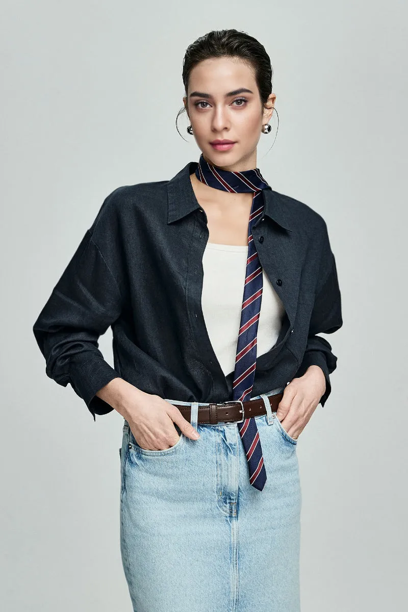 Premium French Linen Long Sleeve Button-Down Shirt