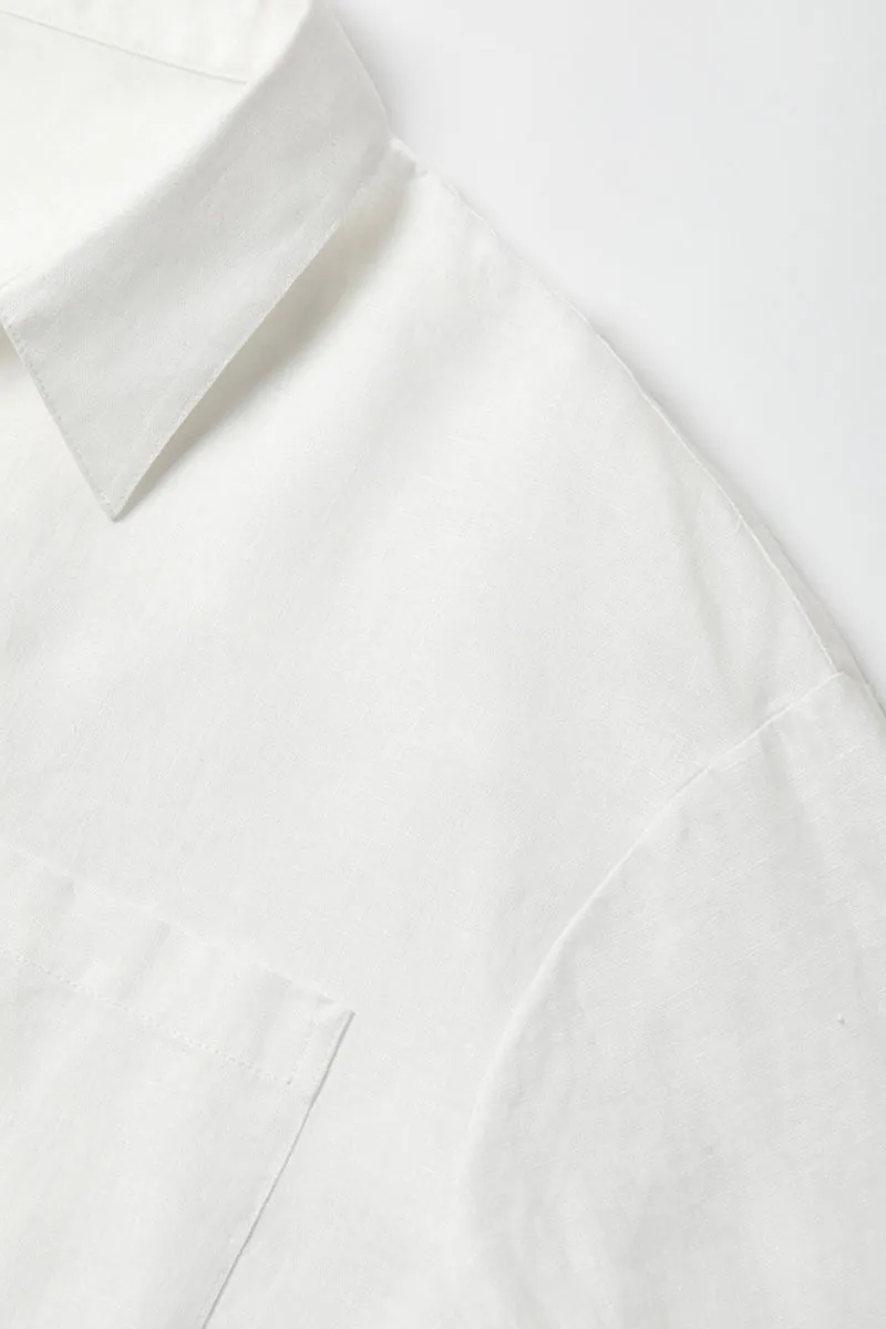 Premium French Linen Long Sleeve Button-Down Shirt