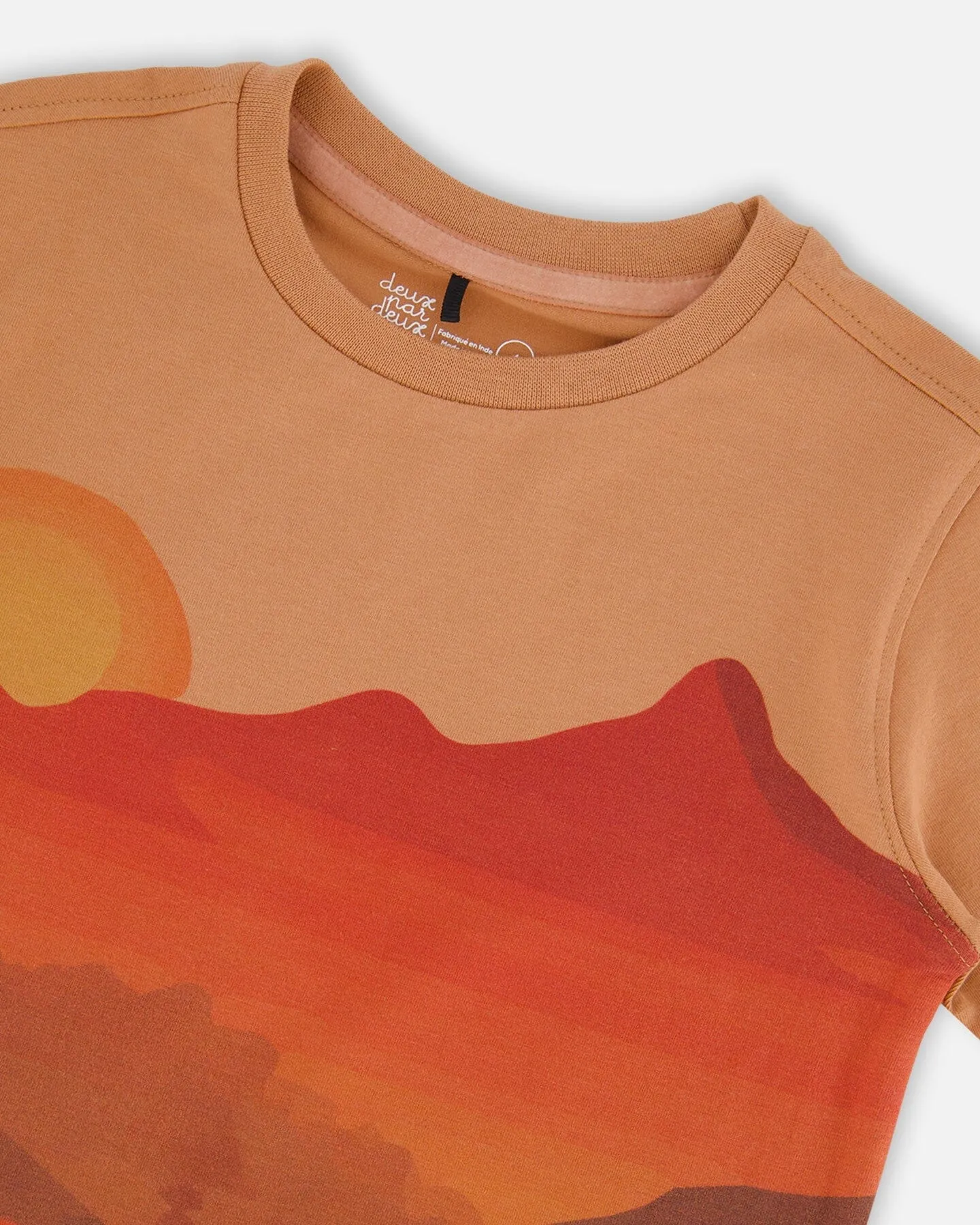 Printed Organic Cotton Tee Orange Sunset