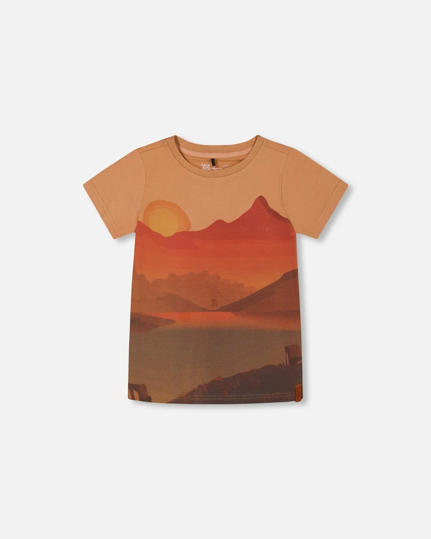 Printed Organic Cotton Tee Orange Sunset