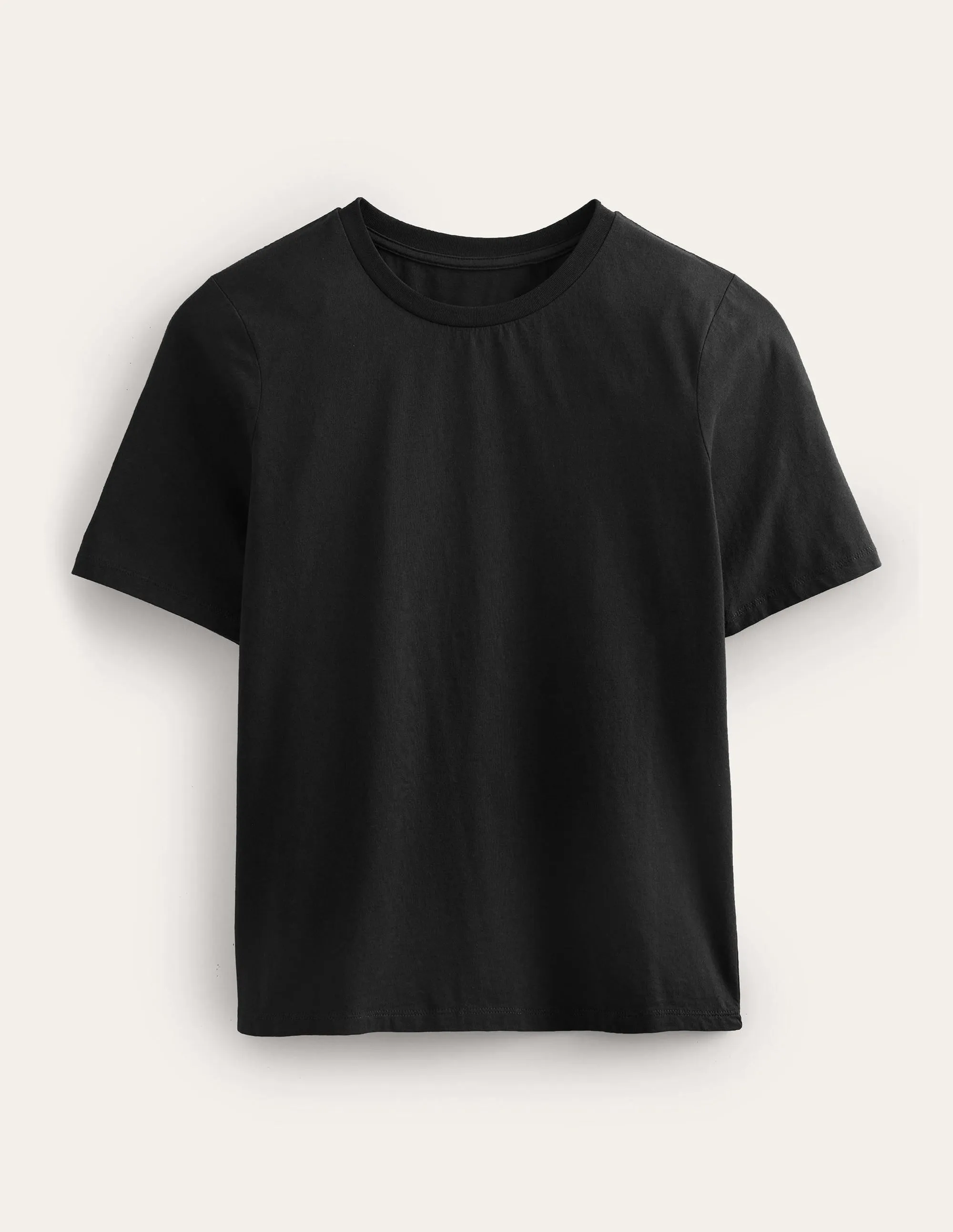 Pure Cotton Crew Neck T-shirt-Black