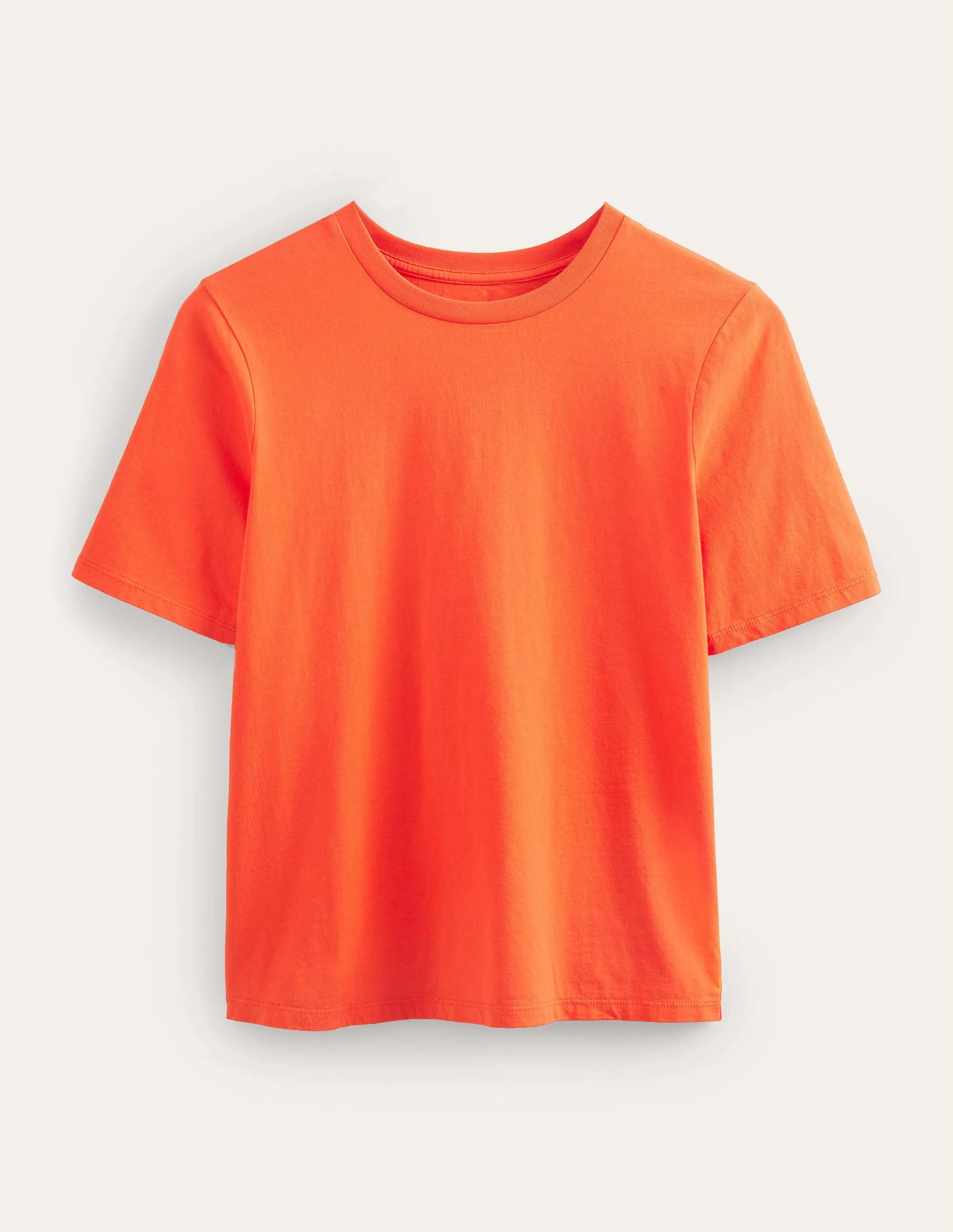 Pure Cotton Crew Neck T-shirt-Red Pop