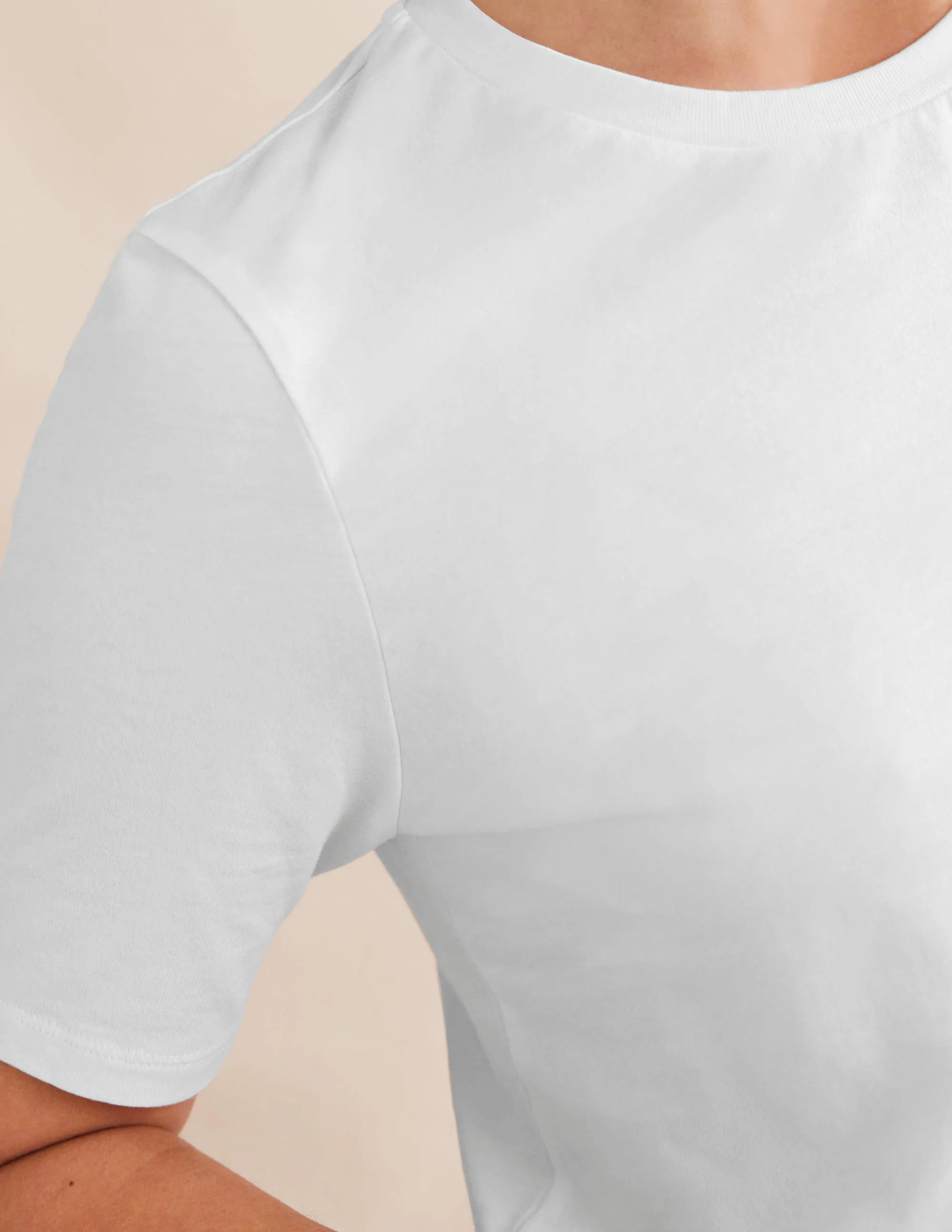 Pure Cotton Crew Neck T-shirt-White