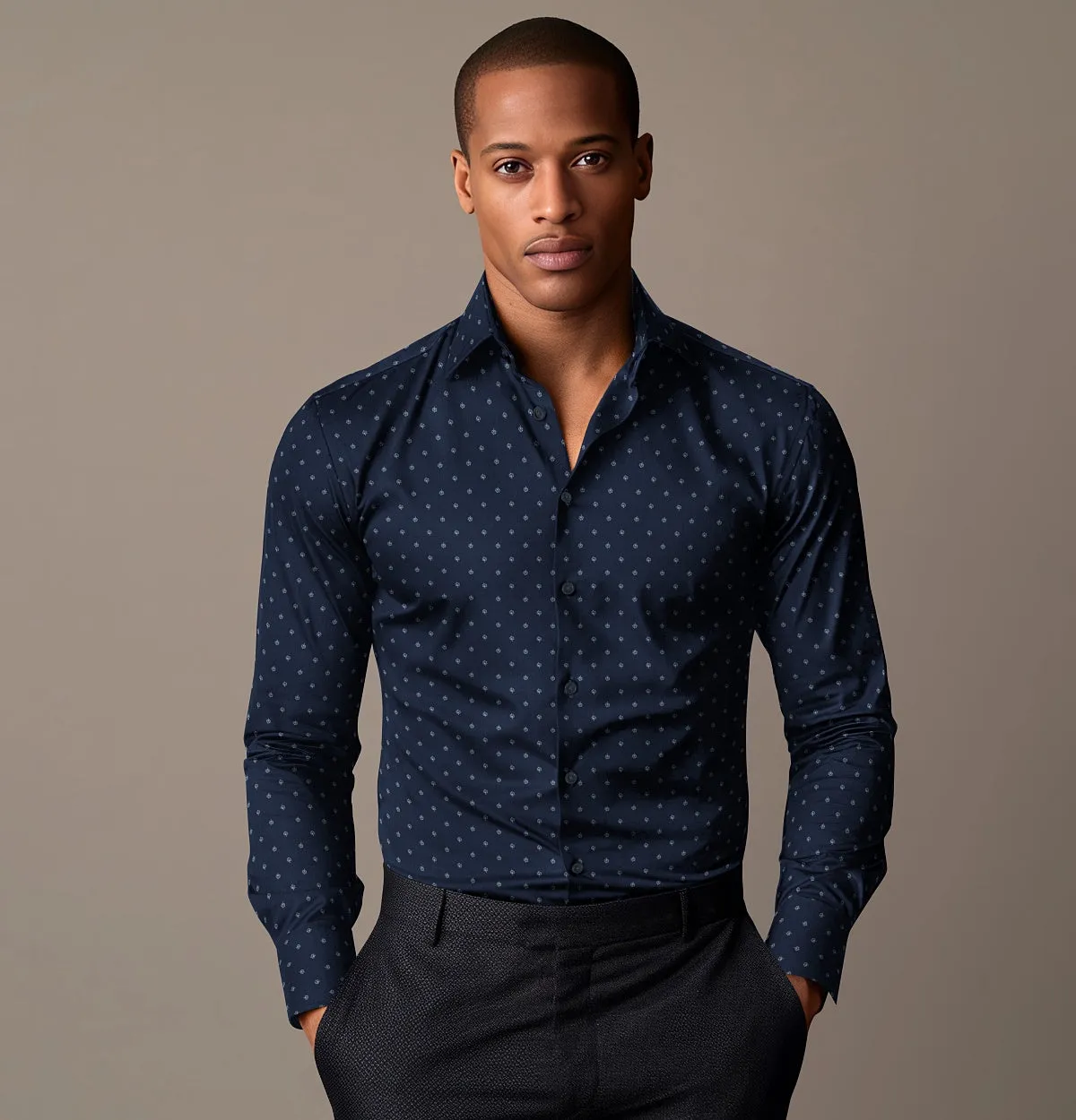 Pure Cotton - Long Sleeve - Navy Vine