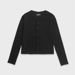 Ribbed Button Up Top | Black