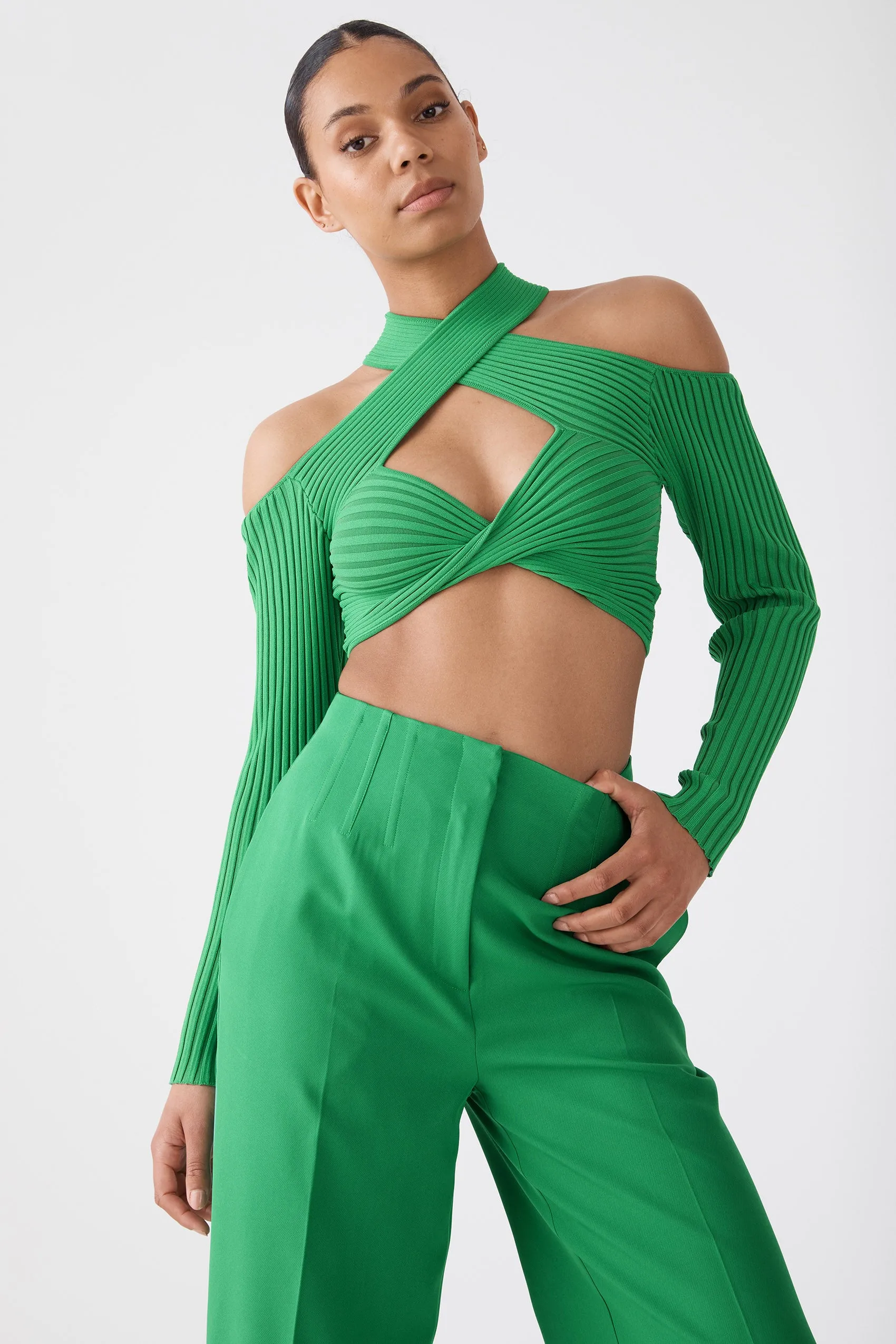 San Sloane Olympia Top Vivid Green