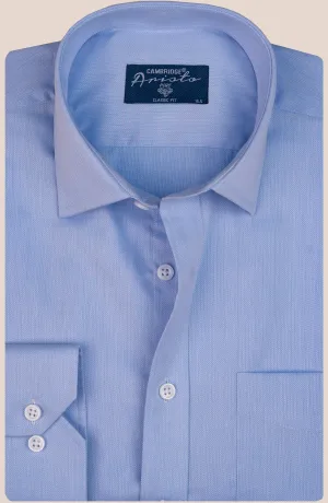 Sky Blue Striped Arrow Dobby Shirt