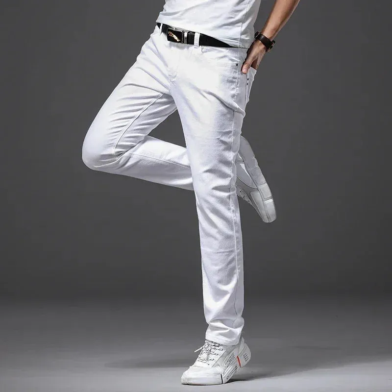 Slim Fit Elastic Jeans | Comfortable Stretch Casual Business Trousers for Men