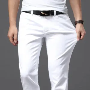 Slim Fit Elastic Jeans | Comfortable Stretch Casual Business Trousers for Men