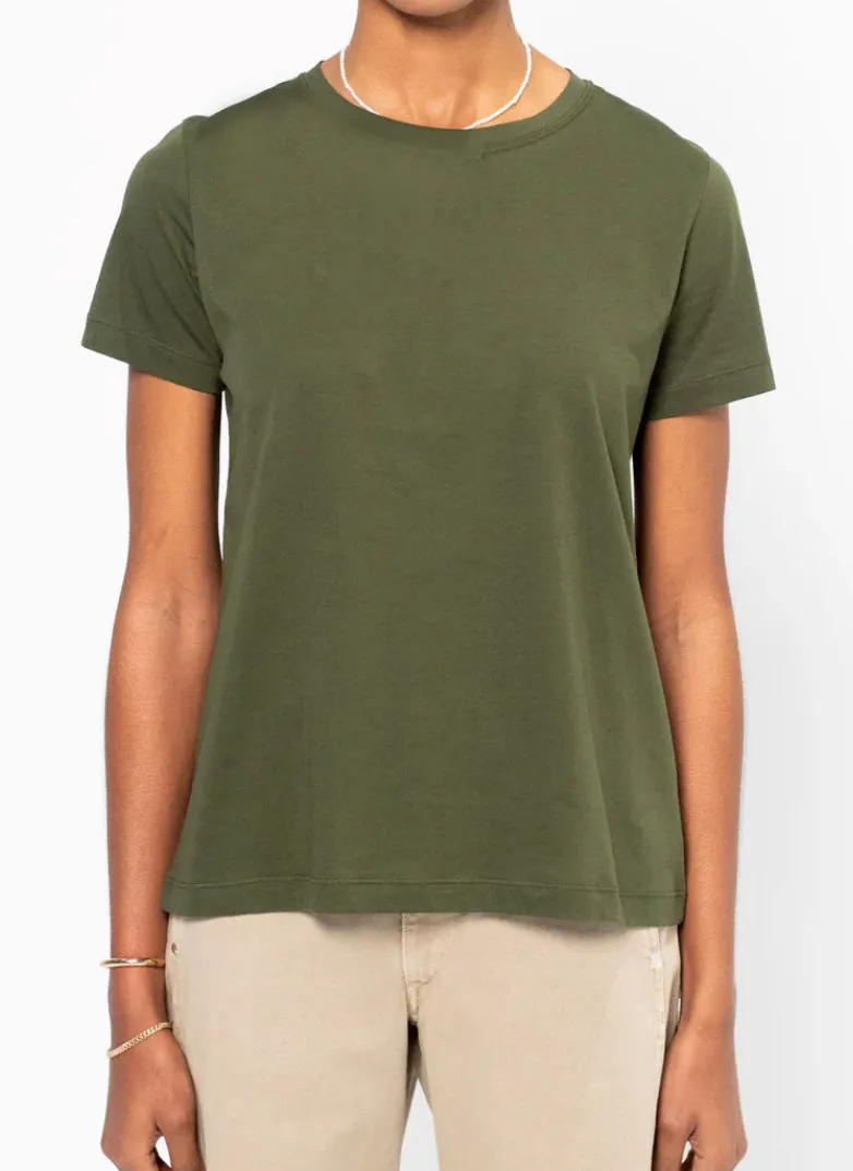Sofie D'Hoore Fitted Short Sleeve Tee in Seaweed