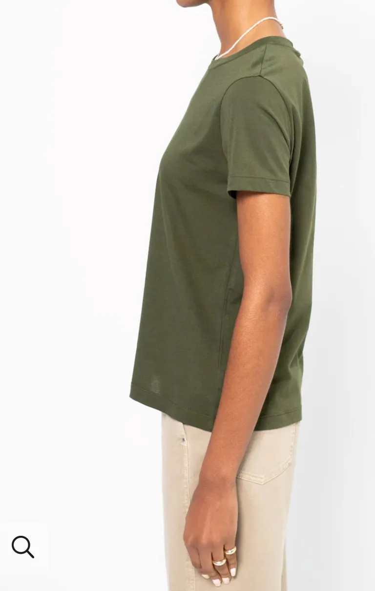 Sofie D'Hoore Fitted Short Sleeve Tee in Seaweed
