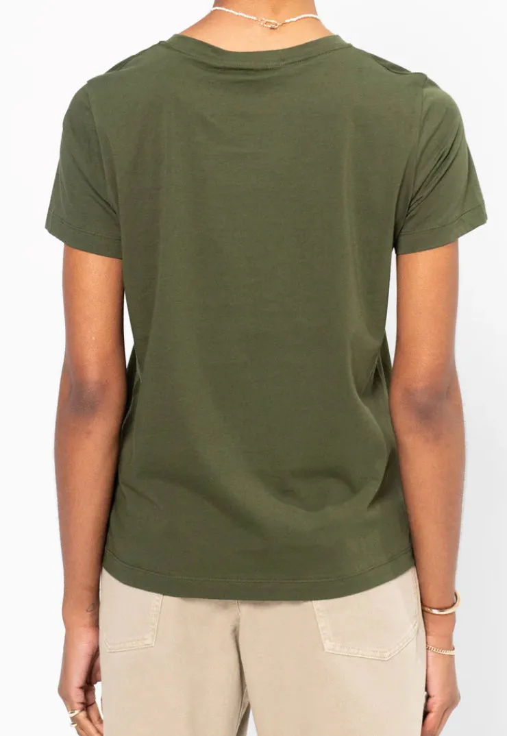Sofie D'Hoore Fitted Short Sleeve Tee in Seaweed