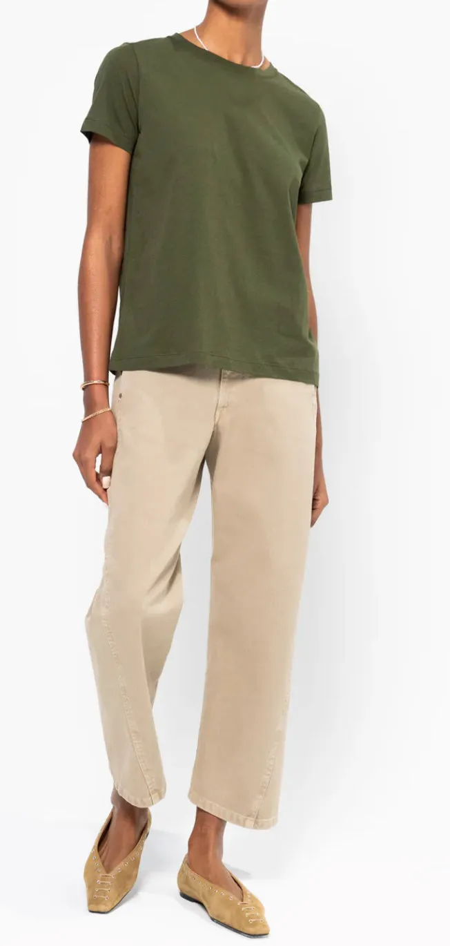 Sofie D'Hoore Fitted Short Sleeve Tee in Seaweed