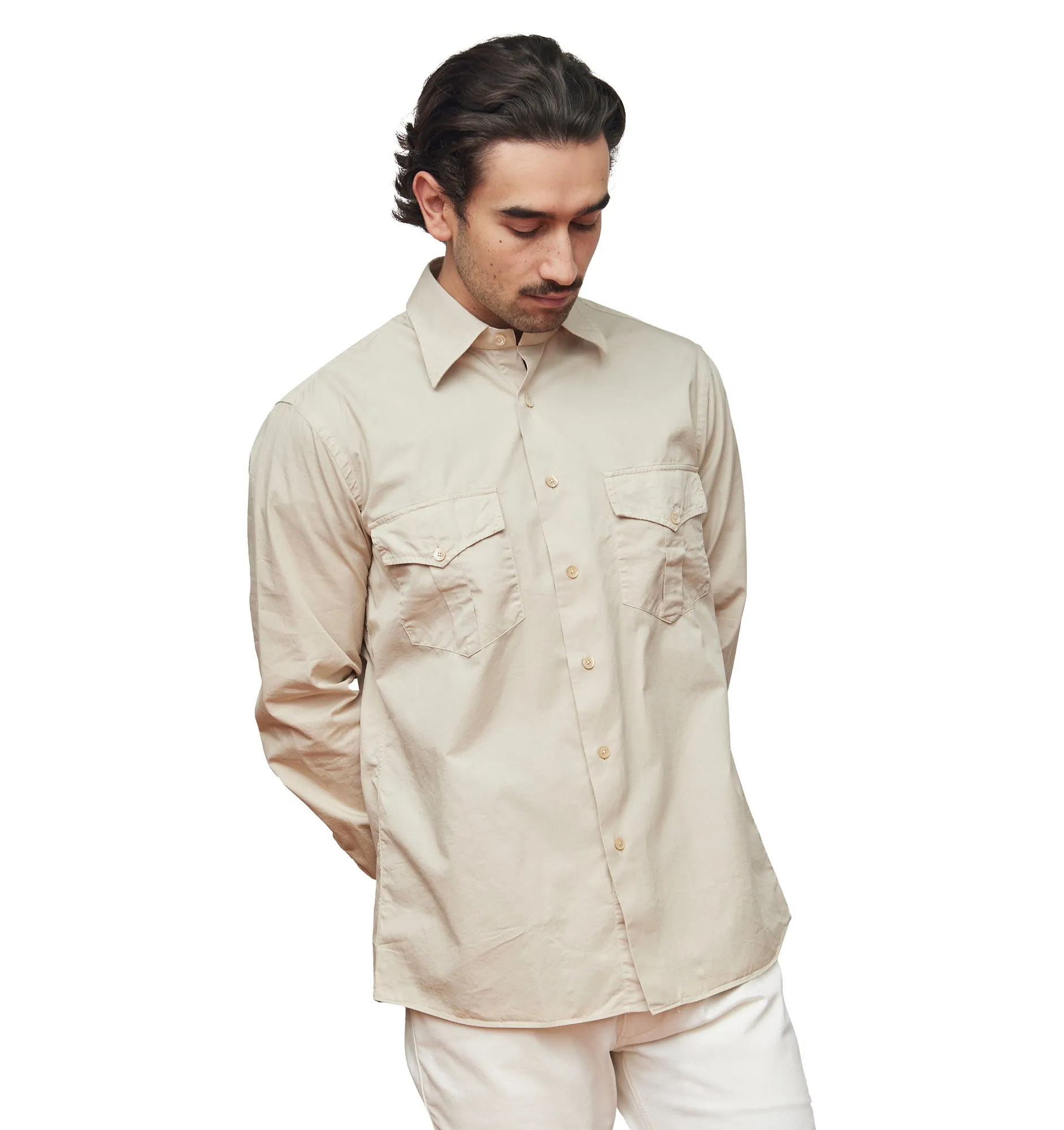 Soft Beige Military Shirt
