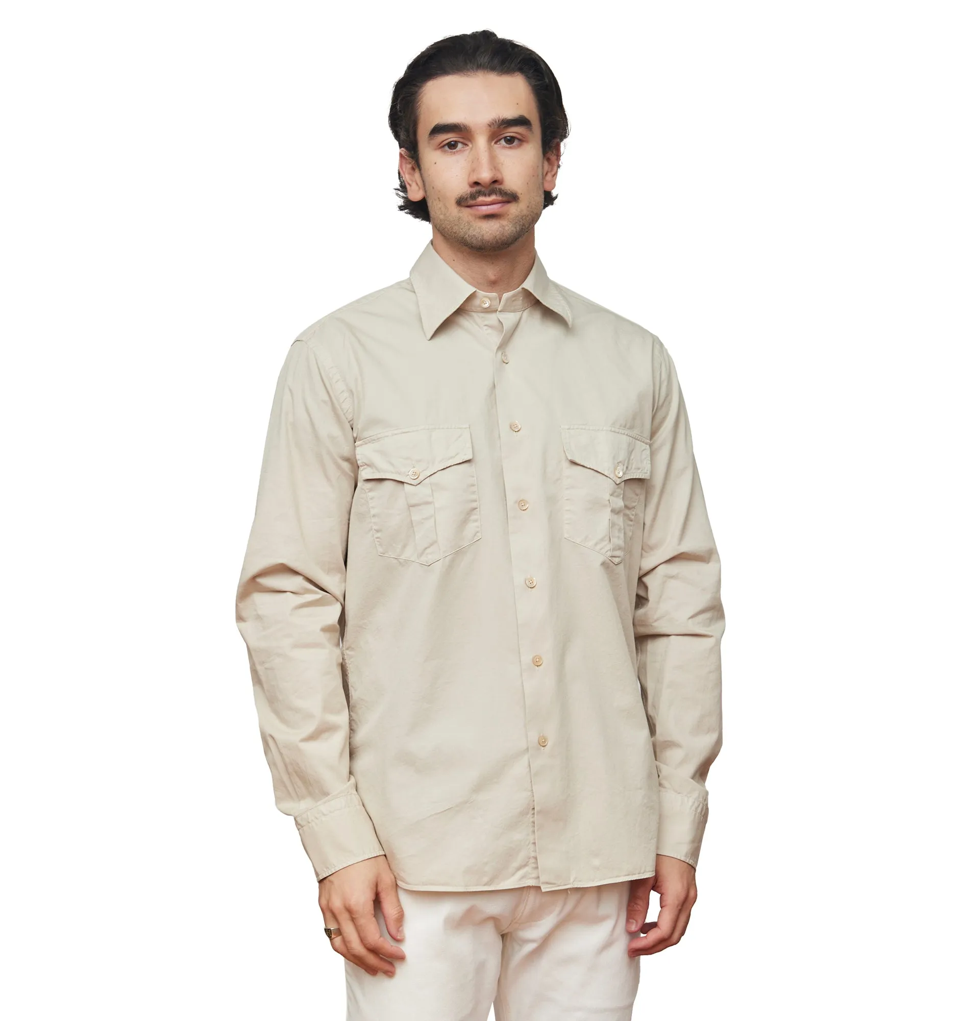 Soft Beige Military Shirt