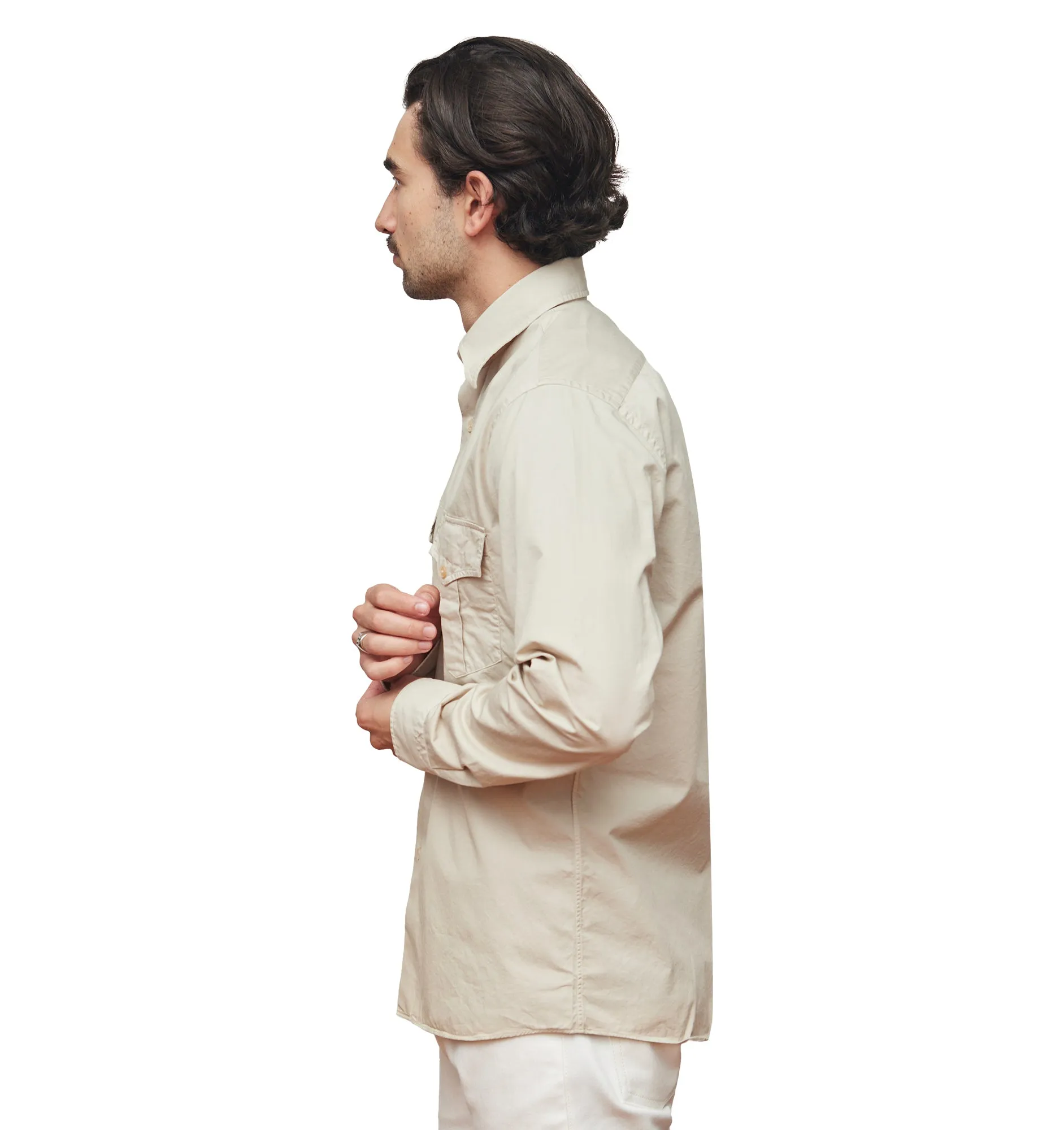 Soft Beige Military Shirt