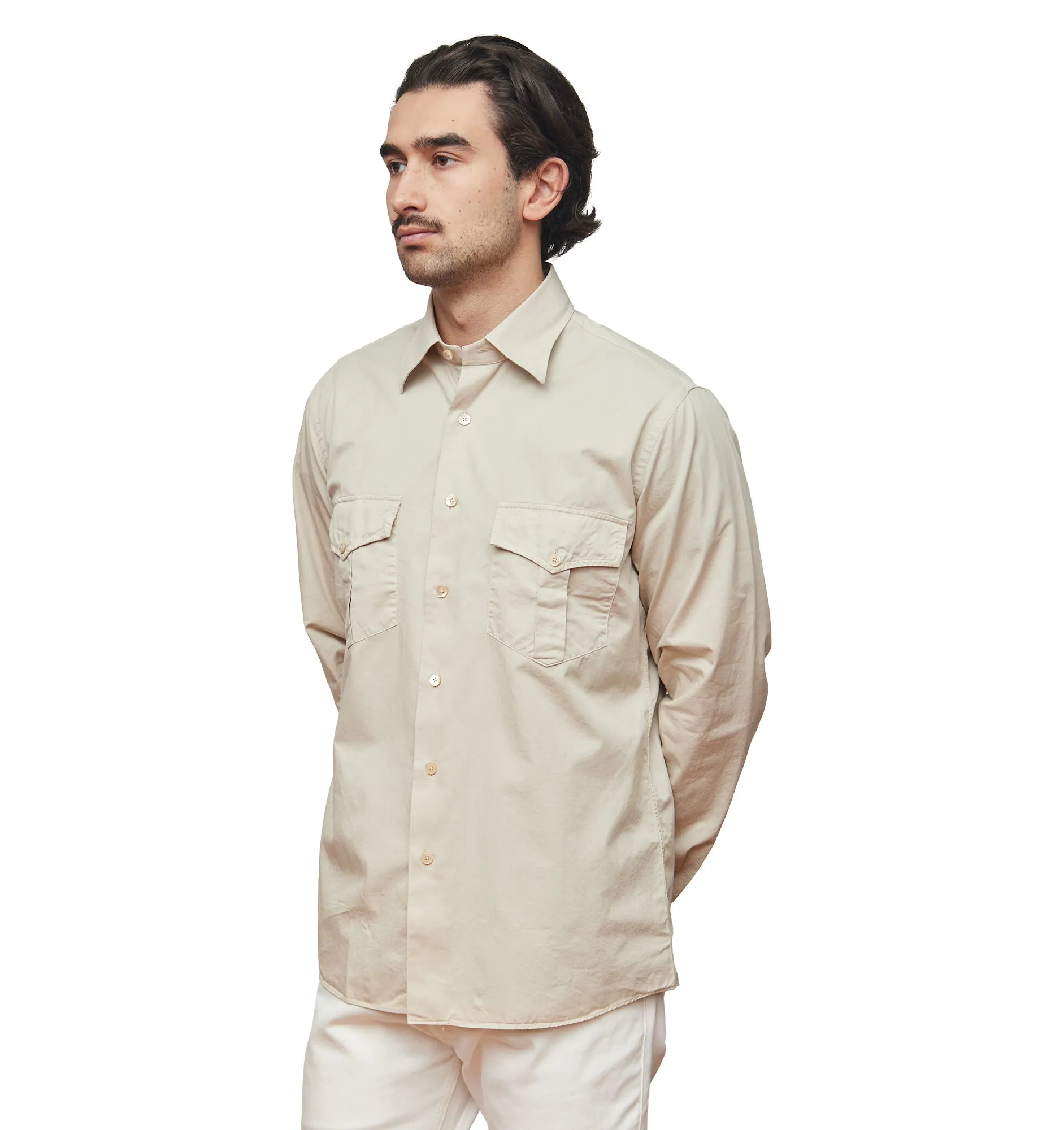 Soft Beige Military Shirt