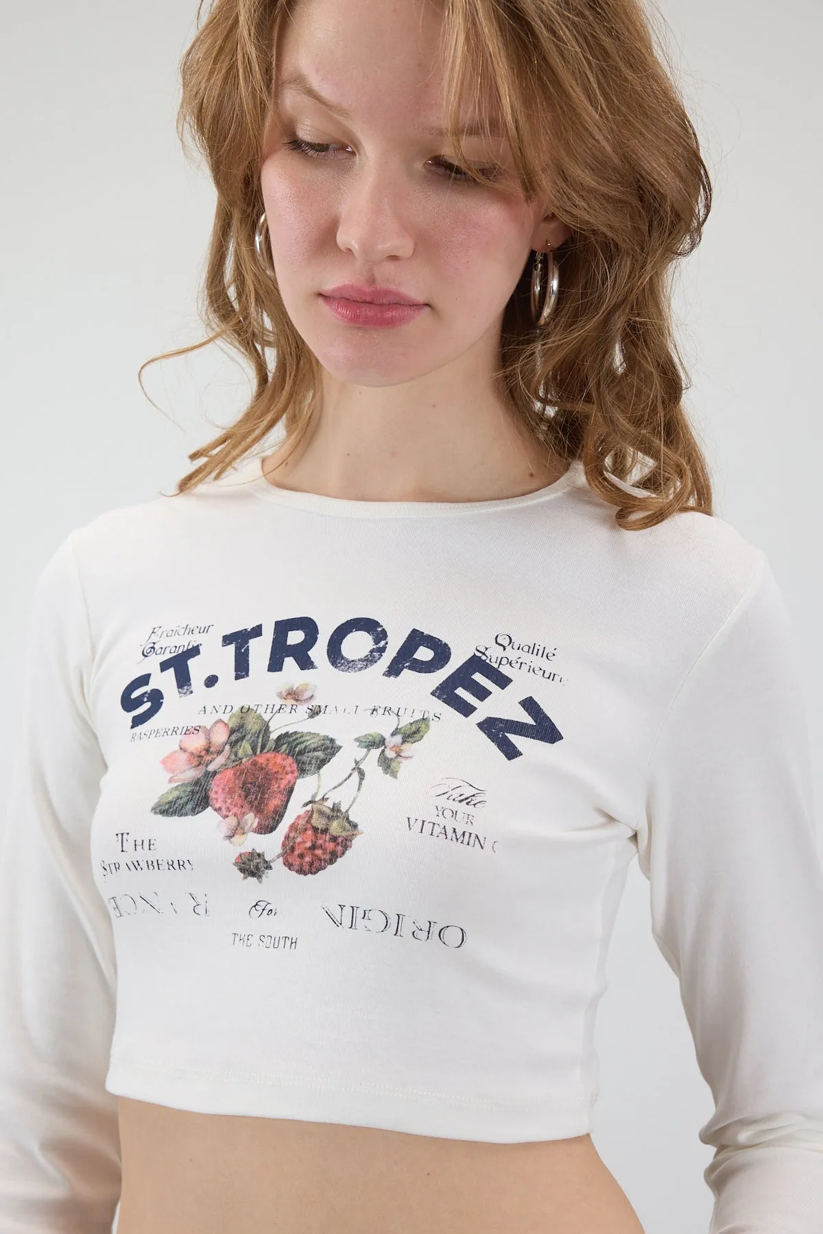 ST. Tropez Long Sleeve Crop Top