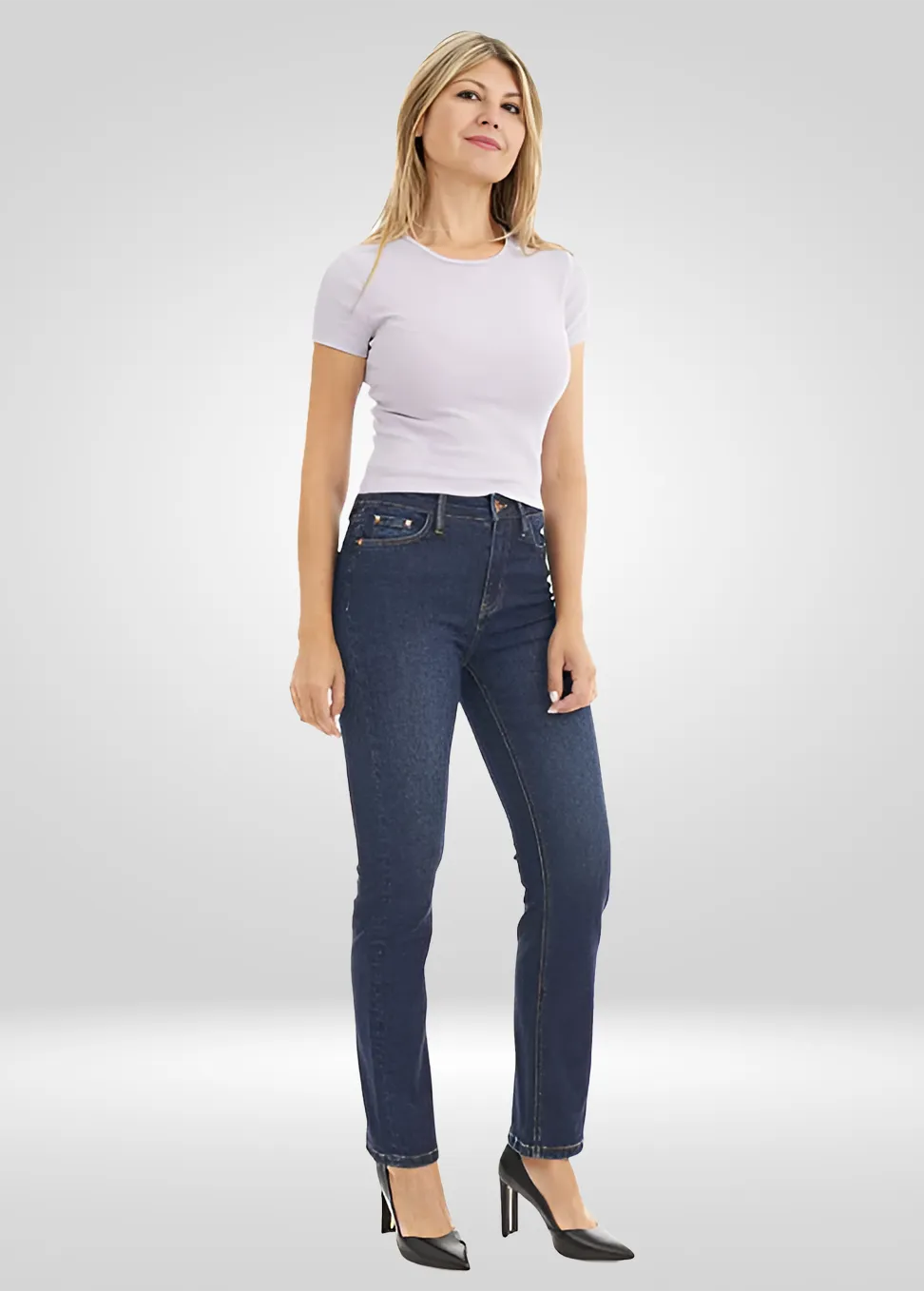 Suko jeans Womens Limitless Stretch Denim High Waist Straight Leg Jean