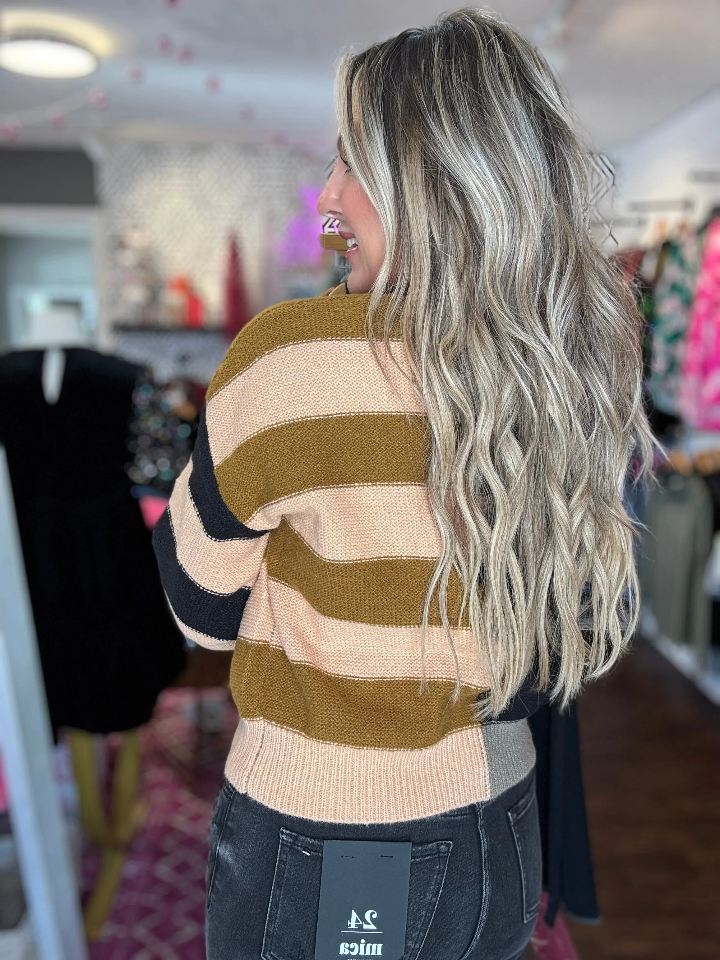 Sweater Weather Stripe Knit Top