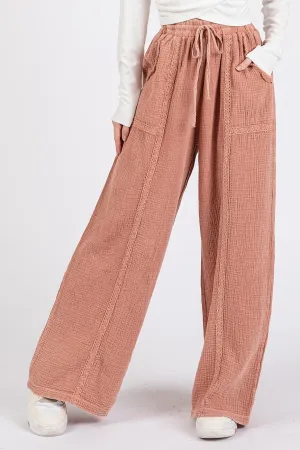 Terracotta Lace Trim Pants
