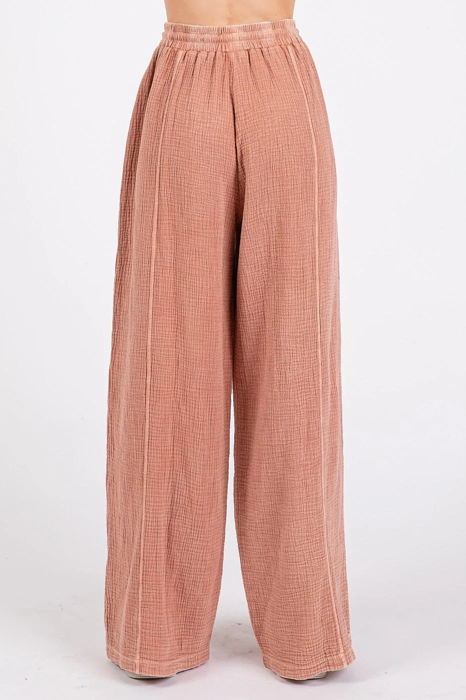 Terracotta Lace Trim Pants