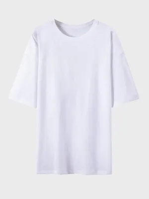 Threaded Round Neck Cotton Tee