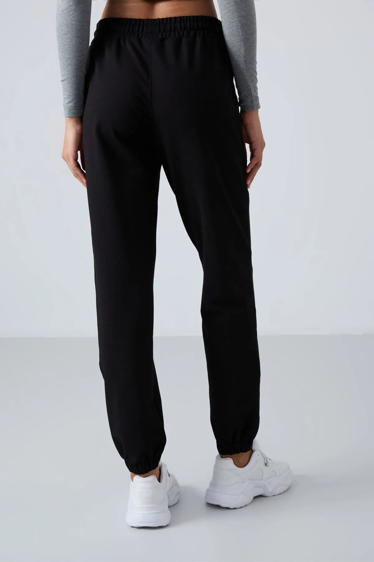 TMY Black Pocket High Waist Comfortable Fit Elastic Cuff Women's Sweatpants - 94583 - Mariupol