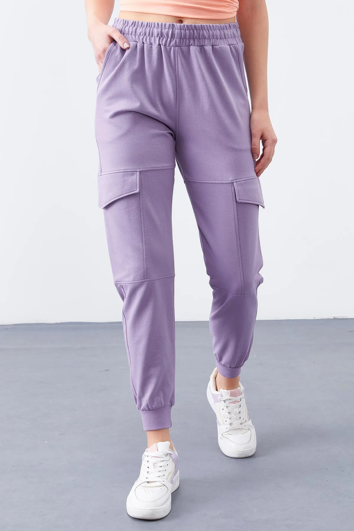TMY Eflatun Cargo Pocket Comfortable Fit Cuffed Women's Sweatpants - 94581 - Wollongong