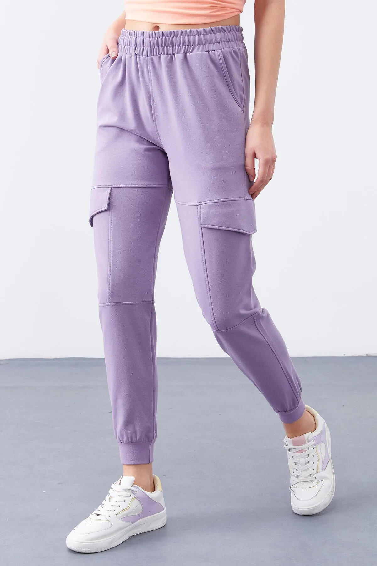 TMY Eflatun Cargo Pocket Comfortable Fit Cuffed Women's Sweatpants - 94581 - Wollongong