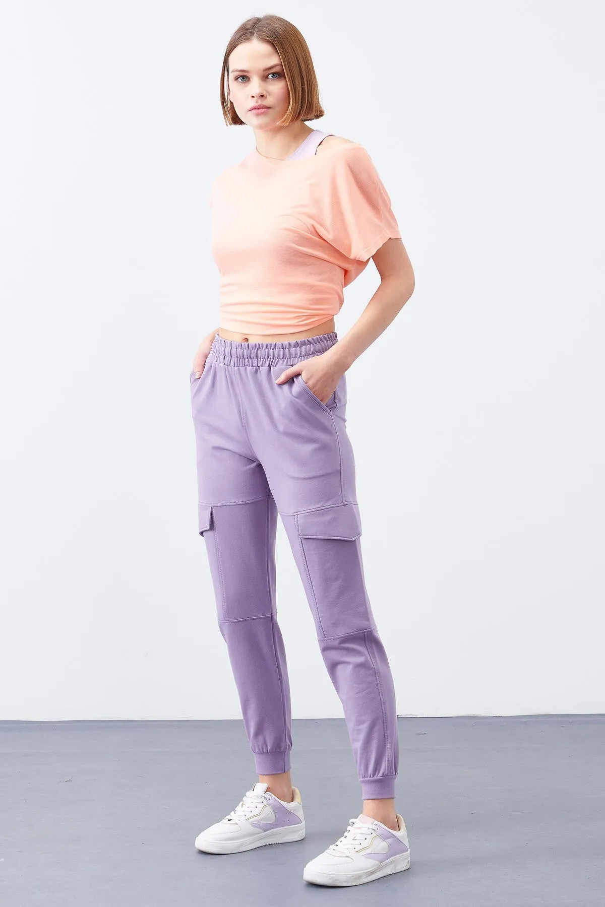 TMY Eflatun Cargo Pocket Comfortable Fit Cuffed Women's Sweatpants - 94581 - Wollongong